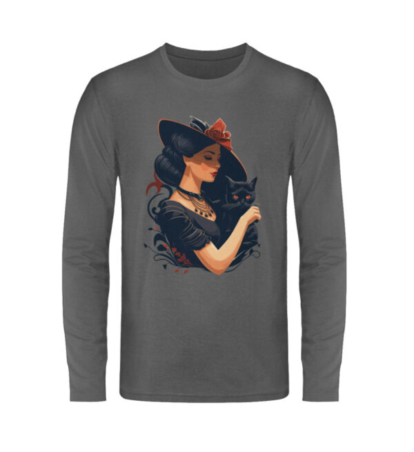 Woman with Black Cat - Unisex Long Sleeve T-Shirt-627
