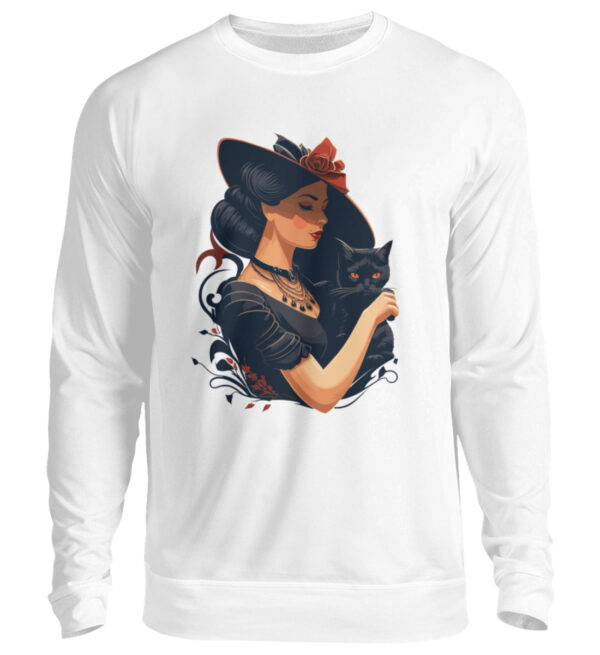 Woman with Black Cat - Unisex Sweatshirt-6867