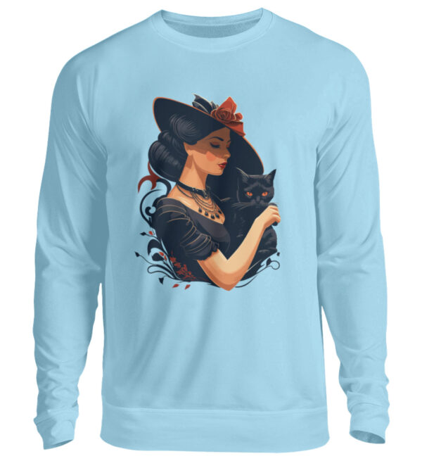 Woman with Black Cat - Unisex Sweatshirt-674