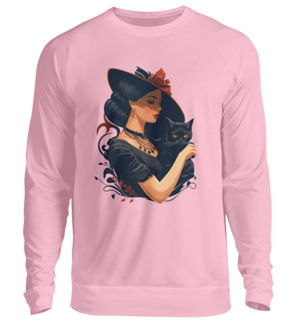 Woman with Black Cat - Unisex Sweatshirt-1490